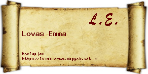 Lovas Emma névjegykártya